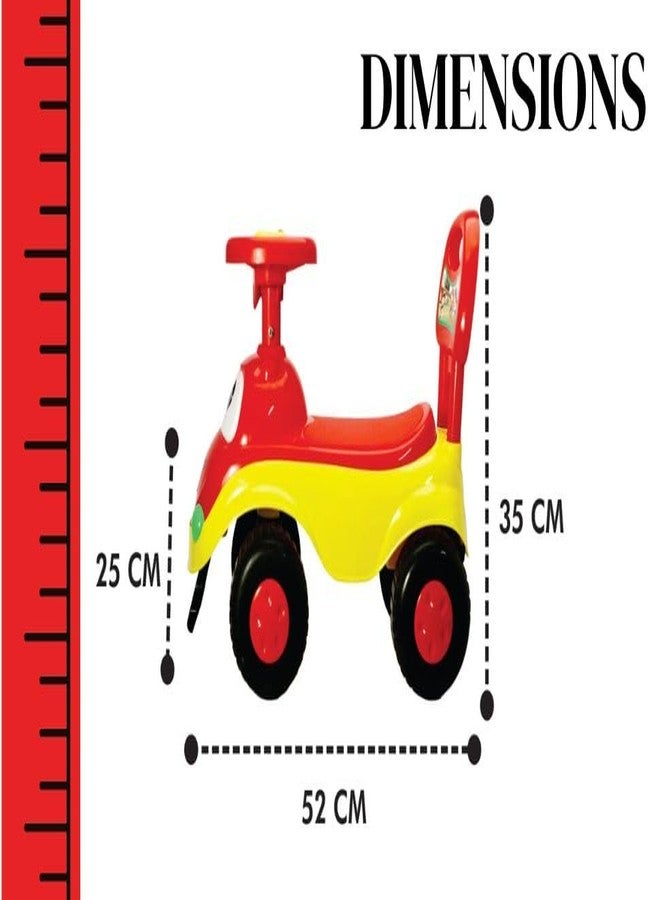 JoyRide Firststep Magic Rider for Kids | Music | Rear Pulling Handle | Safe Fun Ride Boys & Girls 1 to 3 Years Upto 20Kgs RED - Image 3
